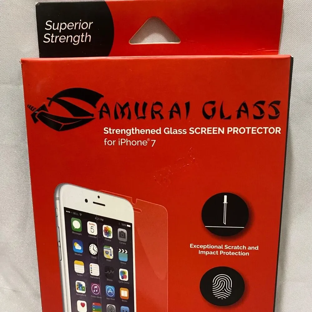 Samurai Glass iPhone 7 Strengthed Glass Screen Protector Hardness 9H